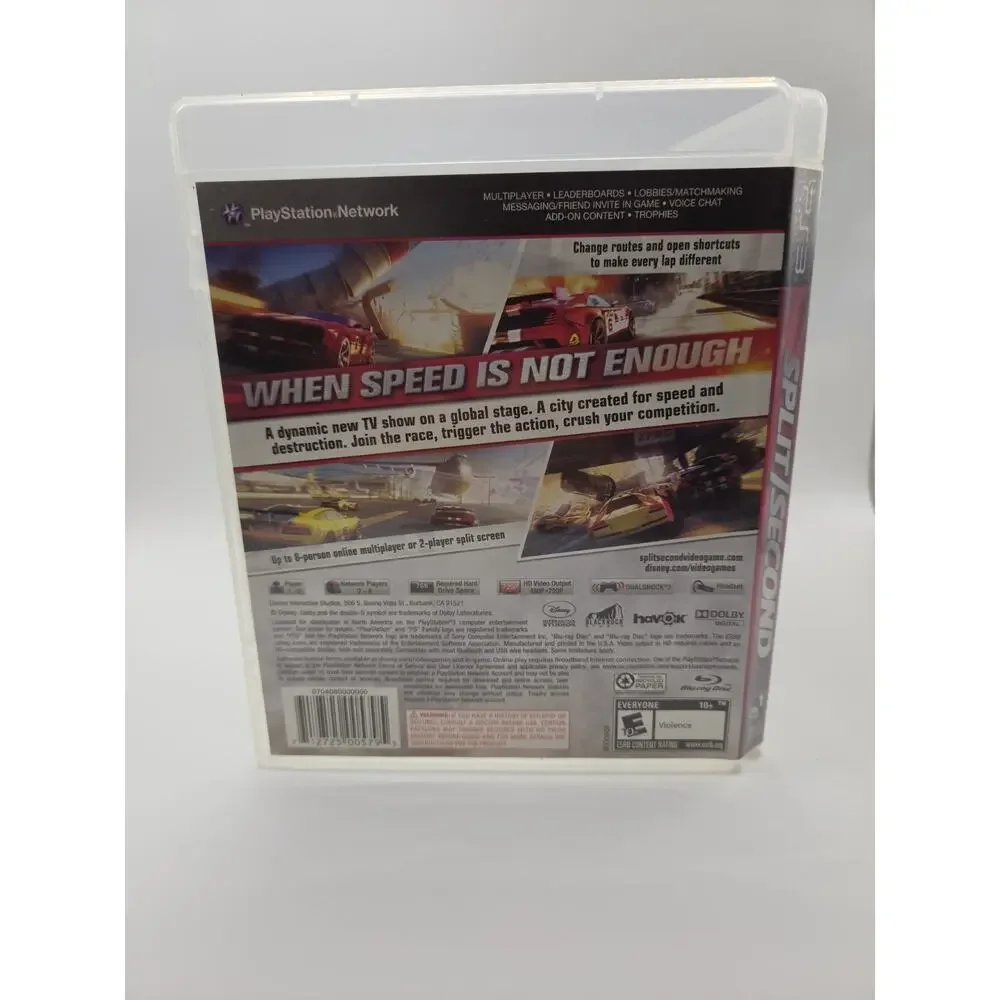 Split Second (Sony PlayStation 3, 2010) - Ps3 Authentic Case With Manual